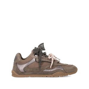 PINKO Women's Suede and Metallic Panel Chunky Sneakers Women BROWN